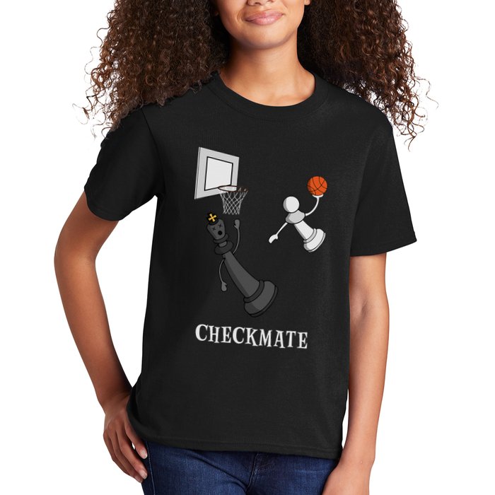 Funny Checkmate Chess Basketball Game Board King Pawn Piece Kids T-Shirt