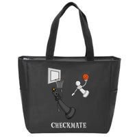Funny Checkmate Chess Basketball Game Board King Pawn Piece Zip Tote Bag