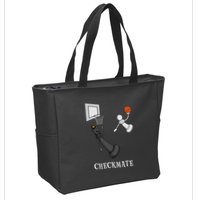 Funny Checkmate Chess Basketball Game Board King Pawn Piece Zip Tote Bag