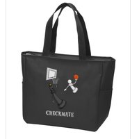 Funny Checkmate Chess Basketball Game Board King Pawn Piece Zip Tote Bag