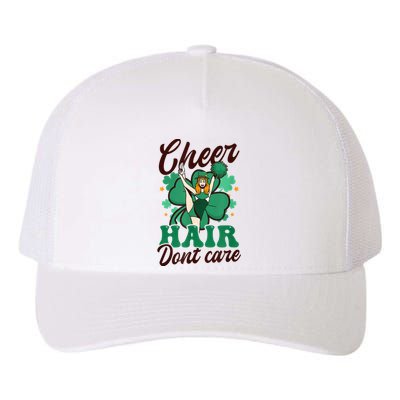 Funny Cheerleader Cheer Hair Don’t Care St. Patricks Cheerleading Yupoong Adult 5-Panel Trucker Hat