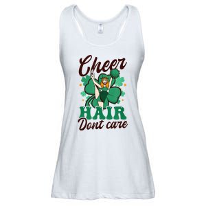 Funny Cheerleader Cheer Hair Don’t Care St. Patricks Cheerleading Ladies Essential Flowy Tank