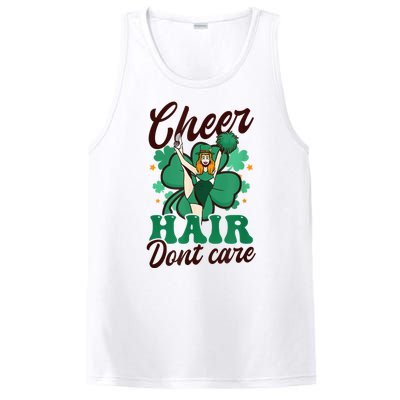 Funny Cheerleader Cheer Hair Don’t Care St. Patricks Cheerleading PosiCharge Competitor Tank