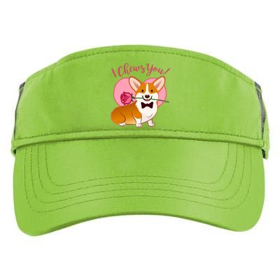 Funny Cute Corgi Valentine I Chews You Adult Drive Performance Visor