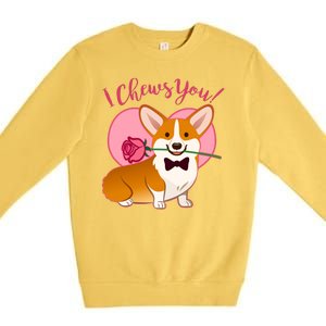 Funny Cute Corgi Valentine I Chews You Premium Crewneck Sweatshirt