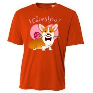 Funny Cute Corgi Valentine I Chews You Cooling Performance Crew T-Shirt