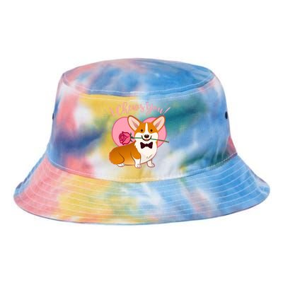 Funny Cute Corgi Valentine I Chews You Tie Dye Newport Bucket Hat