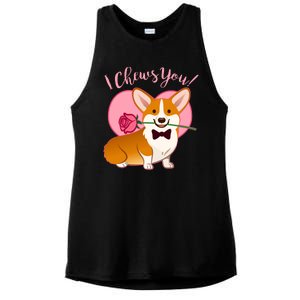 Funny Cute Corgi Valentine I Chews You Ladies PosiCharge Tri-Blend Wicking Tank