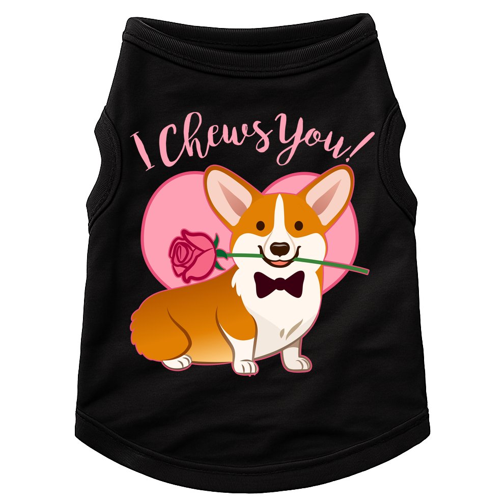 Funny Cute Corgi Valentine I Chews You Doggie Tank