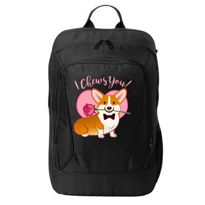 Funny Cute Corgi Valentine I Chews You City Backpack