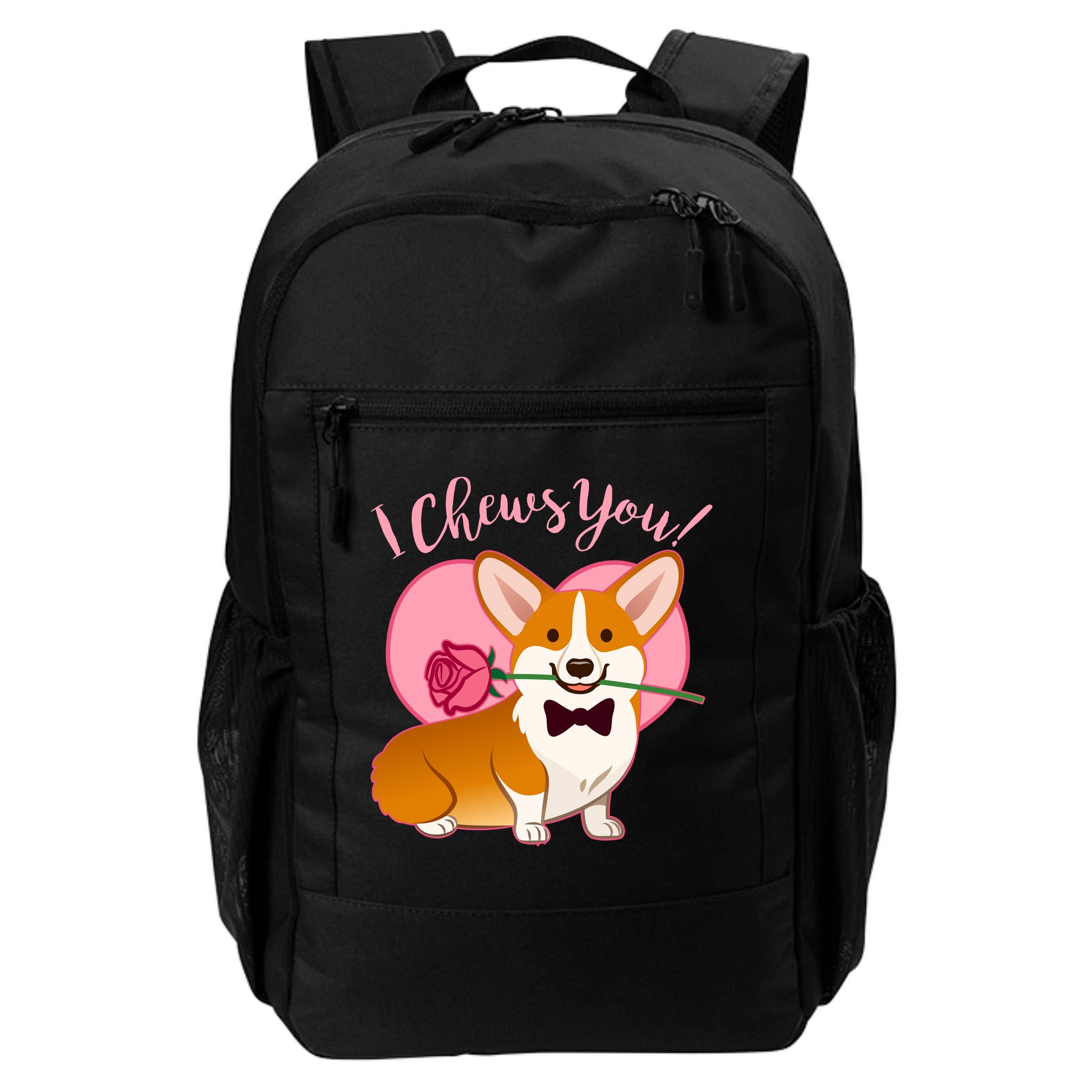 Funny Cute Corgi Valentine I Chews You Backpack