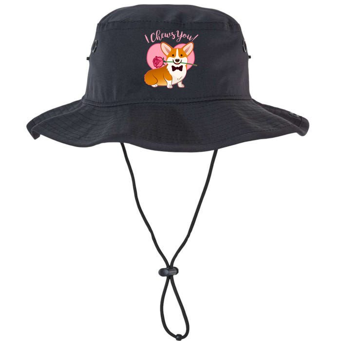 Funny Cute Corgi Valentine I Chews You Bucket Hat