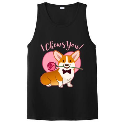 Funny Cute Corgi Valentine I Chews You PosiCharge Competitor Tank