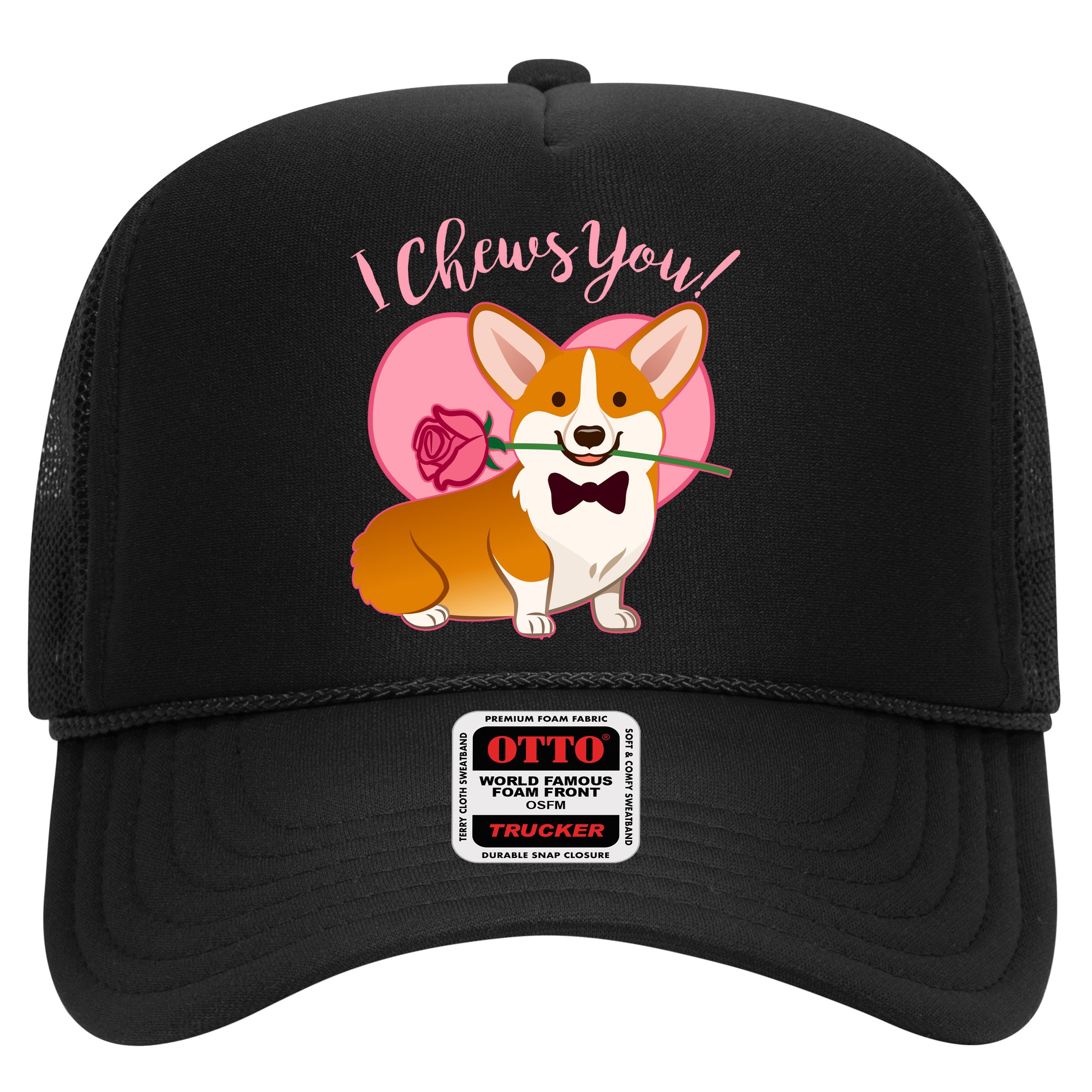 Funny Cute Corgi Valentine I Chews You Hat
