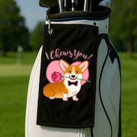 Funny Cute Corgi Valentine I Chews You Golf Towel