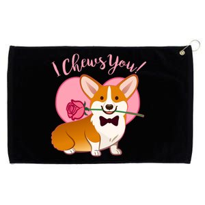 Funny Cute Corgi Valentine I Chews You Grommeted Golf Towel