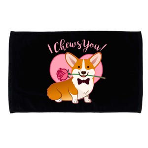 Funny Cute Corgi Valentine I Chews You Microfiber Hand Towel