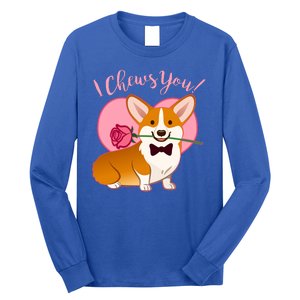 Funny Cute Corgi Valentine I Chews You Long Sleeve Shirt