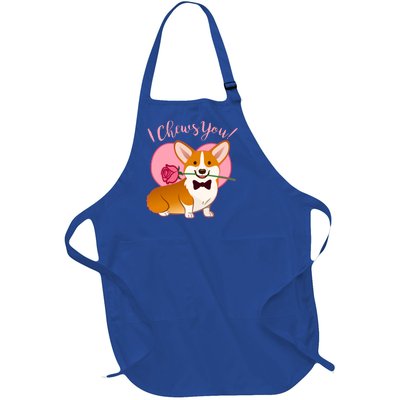 Funny Cute Corgi Valentine I Chews You Full-Length Apron With Pockets