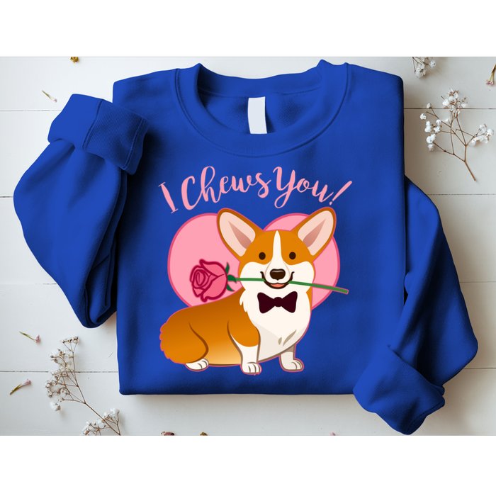 Funny Cute Corgi Valentine I Chews You Sweatshirt