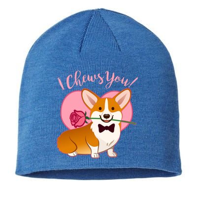 Funny Cute Corgi Valentine I Chews You Sustainable Beanie