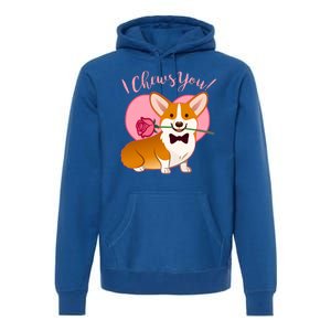 Funny Cute Corgi Valentine I Chews You Premium Hoodie