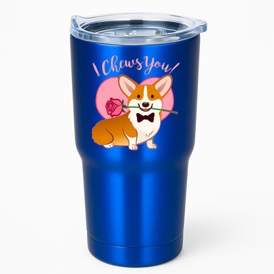 Funny Cute Corgi Valentine I Chews You Tumbler