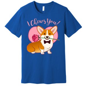 Funny Cute Corgi Valentine I Chews You Premium T-Shirt