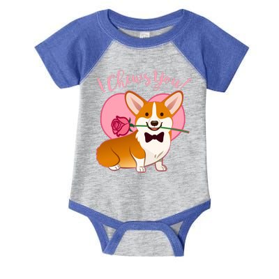 Funny Cute Corgi Valentine I Chews You Infant Baby Jersey Bodysuit