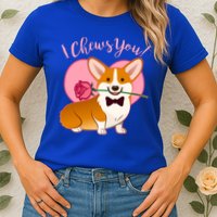 Funny Cute Corgi Valentine I Chews You Womens T-Shirt