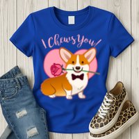 Funny Cute Corgi Valentine I Chews You Womens T-Shirt