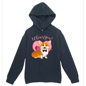 Funny Cute Corgi Valentine I Chews You Urban Pullover Hoodie