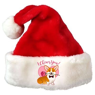 Funny Cute Corgi Valentine I Chews You Premium Christmas Santa Hat