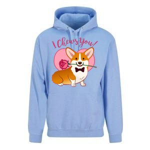 Funny Cute Corgi Valentine I Chews You Unisex Surf Hoodie