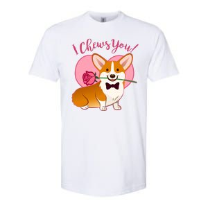 Funny Cute Corgi Valentine I Chews You Softstyle CVC T-Shirt