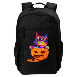 Funny Cute Colorful Cat Halloween Costume Pumpkin Daily Commute Backpack