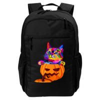 Funny Cute Colorful Cat Halloween Costume Pumpkin Daily Commute Backpack