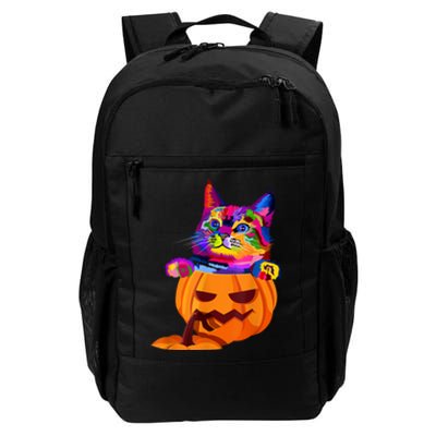 Funny Cute Colorful Cat Halloween Costume Pumpkin Daily Commute Backpack