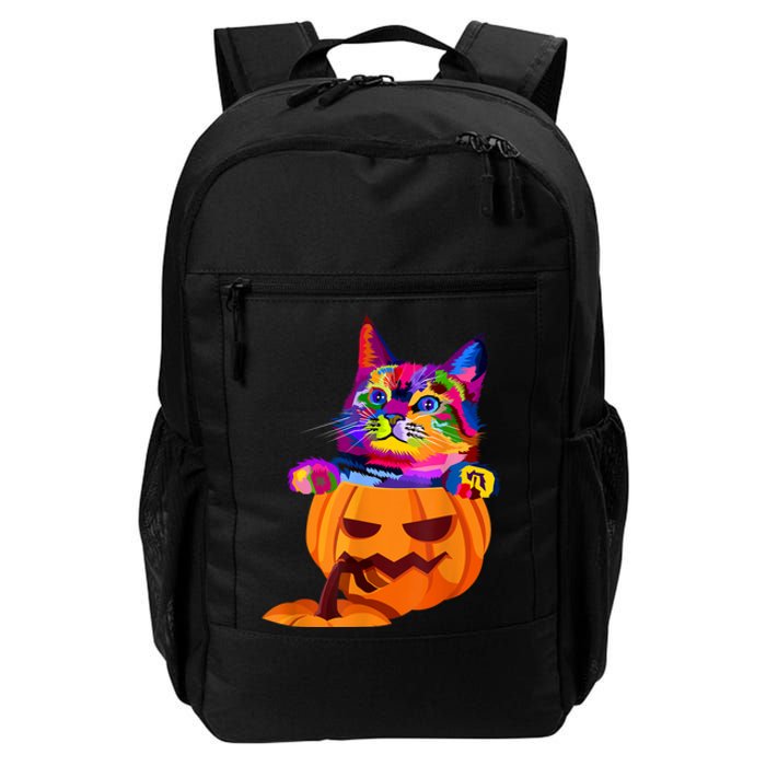 Funny Cute Colorful Cat Halloween Costume Pumpkin Daily Commute Backpack