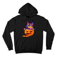 Funny Cute Colorful Cat Halloween Costume Pumpkin Tall Hoodie