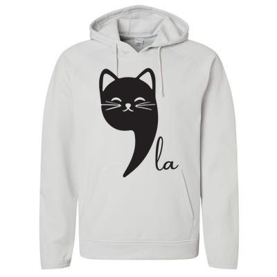 Funny Cat Comma La Kamala Harris For President 2024 Election Performance Fleece Hoodie