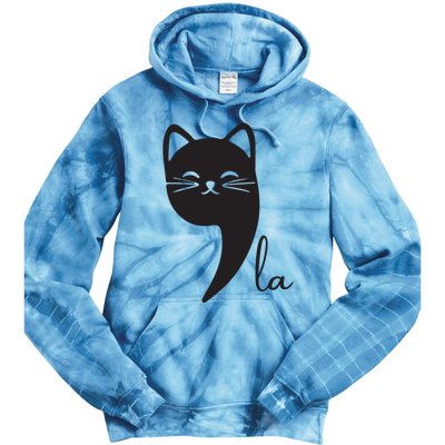 Funny Cat Comma La Kamala Harris For President 2024 Election Tie Dye Hoodie