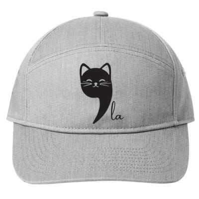 Funny Cat Comma La Kamala Harris For President 2024 Election 7-Panel Snapback Hat