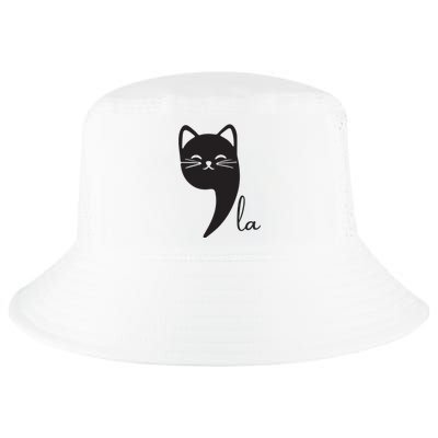 Funny Cat Comma La Kamala Harris For President 2024 Election Cool Comfort Performance Bucket Hat