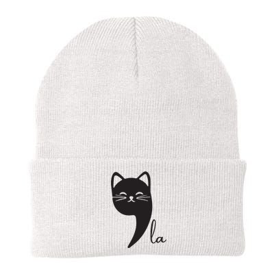 Funny Cat Comma La Kamala Harris For President 2024 Election Knit Cap Winter Beanie