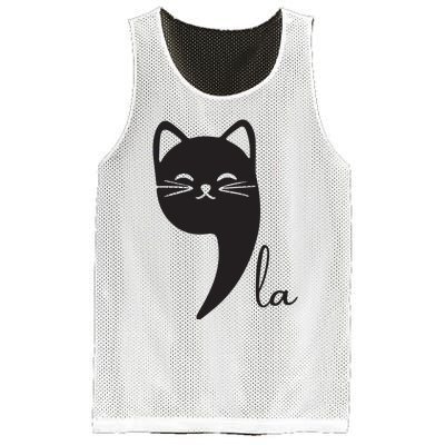 Funny Cat Comma La Kamala Harris For President 2024 Election Mesh Reversible Basketball Jersey Tank