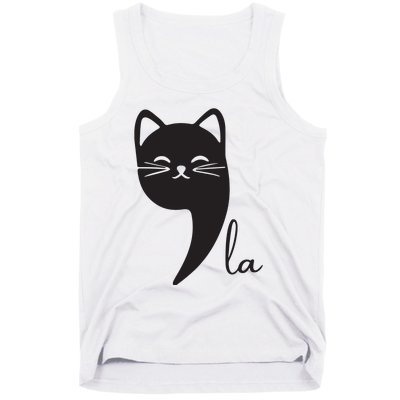 Funny Cat Comma La Kamala Harris For President 2024 Election Tank Top