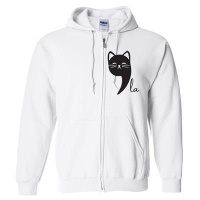 Funny Cat Comma La Kamala Harris For President 2024 Election Full Zip Hoodie