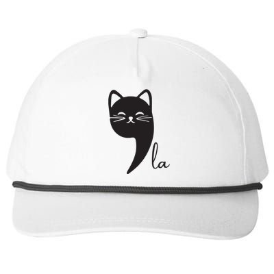 Funny Cat Comma La Kamala Harris For President 2024 Election Snapback Five-Panel Rope Hat