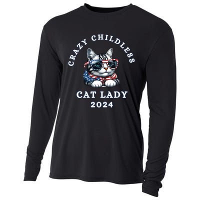 Funny Childless Crazy Cat Lady 2024 Crazy Cat Lady Funny Cooling Performance Long Sleeve Crew